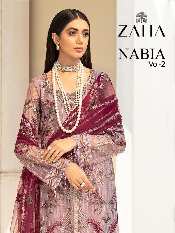 Zaha Nabia Vol 2 Georgette embroidery Designer Pakistani suit